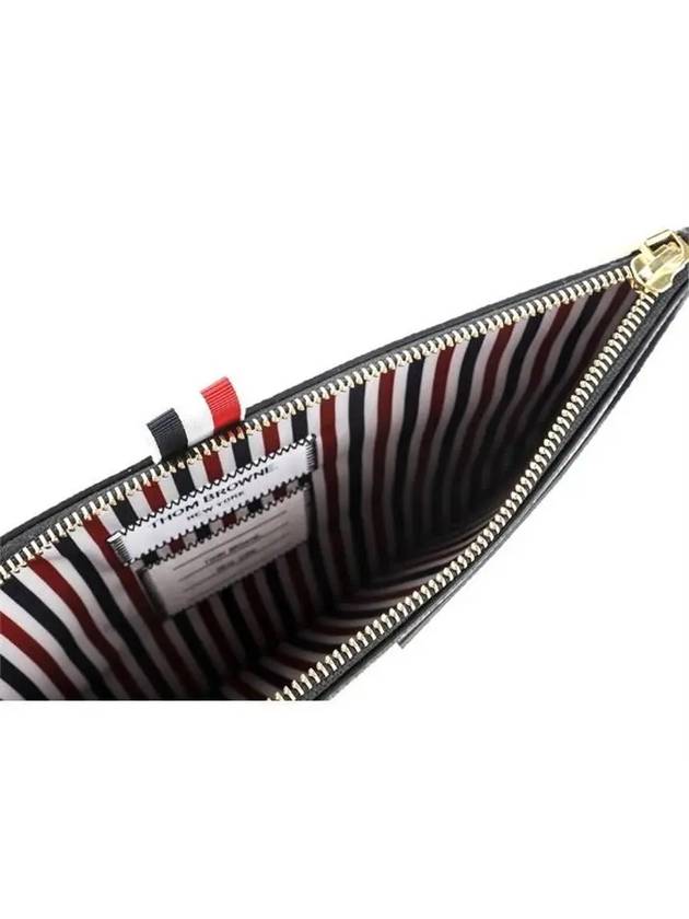 RWB Tab Leather Document Small Clutch Bag Black - THOM BROWNE - BALAAN 7