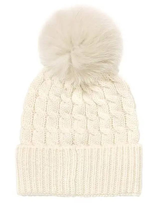 23FW White Logo Grenoble Pom Pom Wool Beanie 3B00018 0402A 034 - MONCLER - BALAAN 2