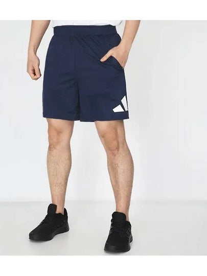 Train Essentials Logo Shorts Dark Blue - ADIDAS - BALAAN 2