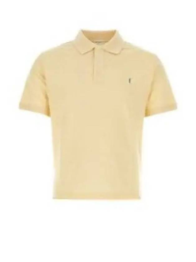 Men's Cassandre Cotton Polo Shirt Beige - SAINT LAURENT - BALAAN 2