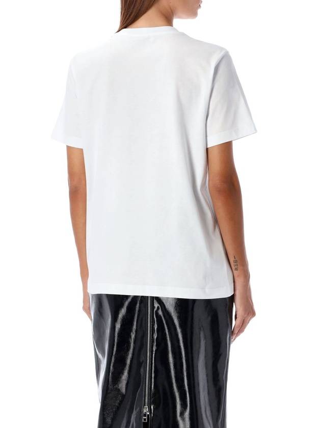 Crystal Ribbon Short Sleeve T Shirt White - MSGM - BALAAN 3