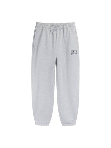 Stussy NRG Stone Wash Fleece Track Pants Dark Gray Heather - NIKE - BALAAN 1