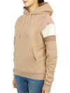 Front Logo Cotton Hoodie Beige - SAINT LAURENT - BALAAN 3