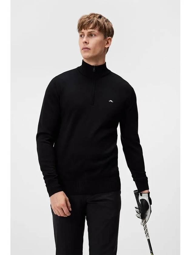 Kian Half Zip-Up Knit Top Black - J.LINDEBERG - BALAAN 3