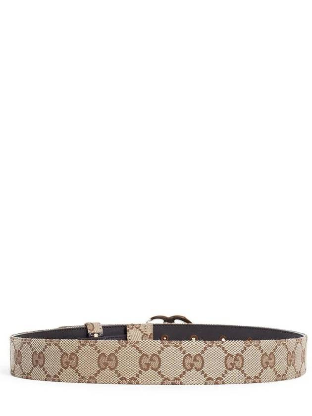 GG Marmont Thin Canvas Belt Beige - GUCCI - BALAAN 3