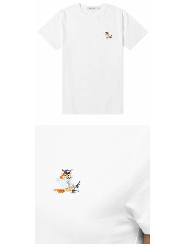 Dressed Fox Patch Classic Cotton Short Sleeve T-Shirt White - MAISON KITSUNE - BALAAN 5