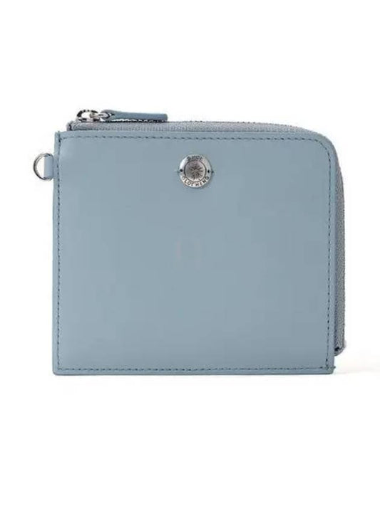 Women's Zippered Leather Coin Wallet Light Blue - MAISON MIHARA YASUHIRO - BALAAN 2