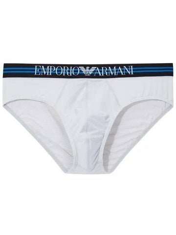 UNDERWEAR Men s Striped Band Mesh Briefs Gray - EMPORIO ARMANI - BALAAN 1