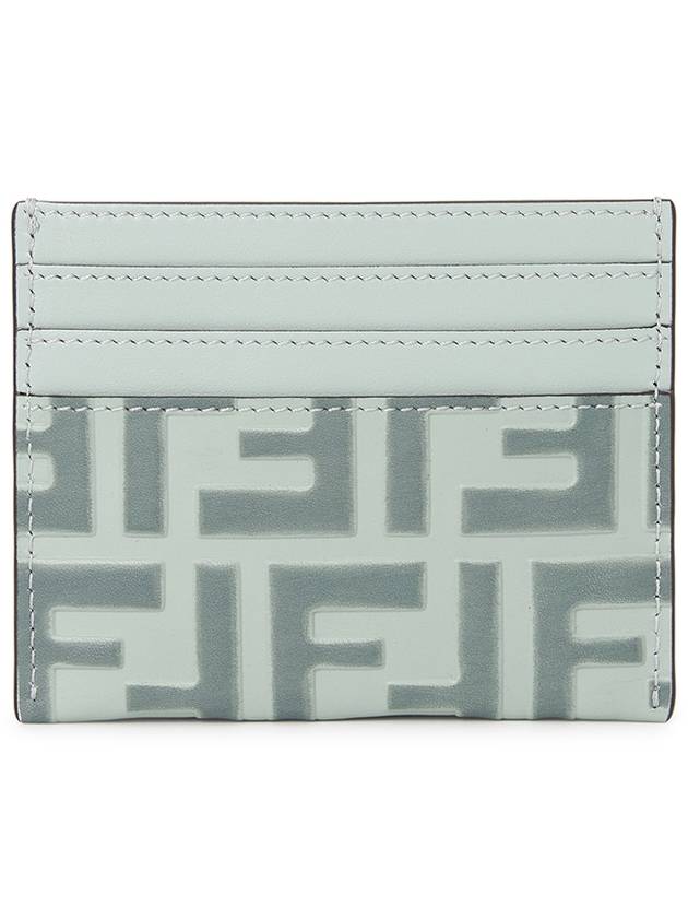 FF Diamonds Leather Card Wallet Light Blue - FENDI - BALAAN 3