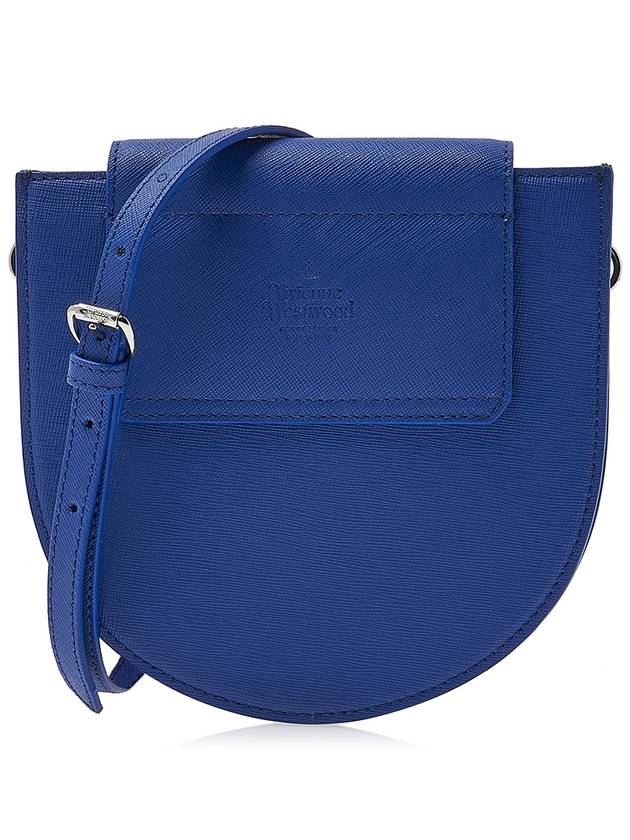 Half Moon Saddle Saffiano Leather Cross Bag Blue - VIVIENNE WESTWOOD - BALAAN 4