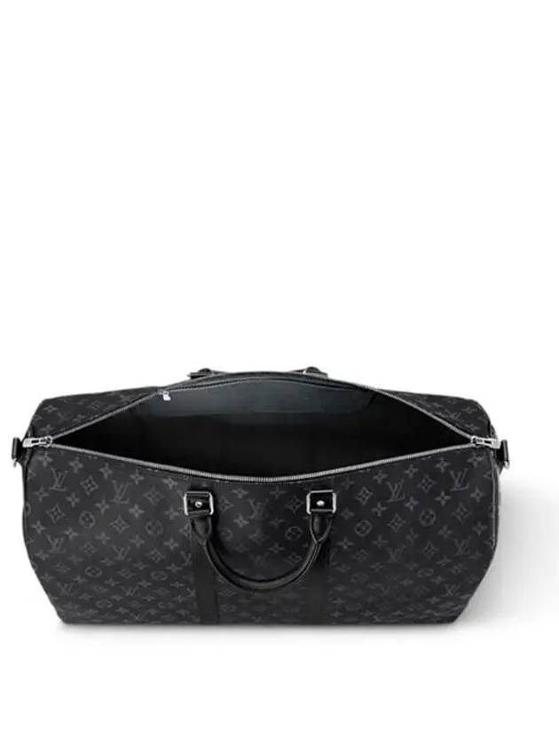 Keepall 55 Bandouliere Monogram Eclipse Duffel Bag Black - LOUIS VUITTON - BALAAN 4