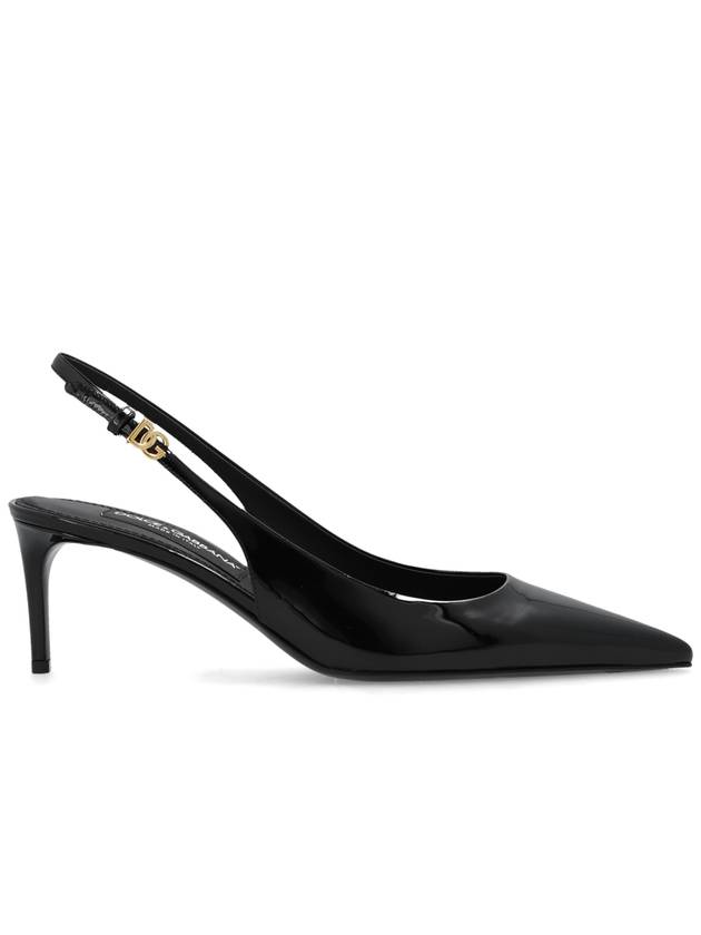 Pattern Leather Sling Back Heels Black - DOLCE&GABBANA - BALAAN 2