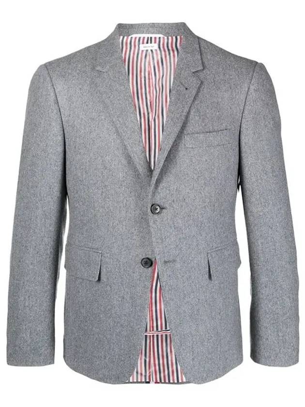 Center Back Striped Wool Cashmere Jacket Grey - THOM BROWNE - BALAAN 8