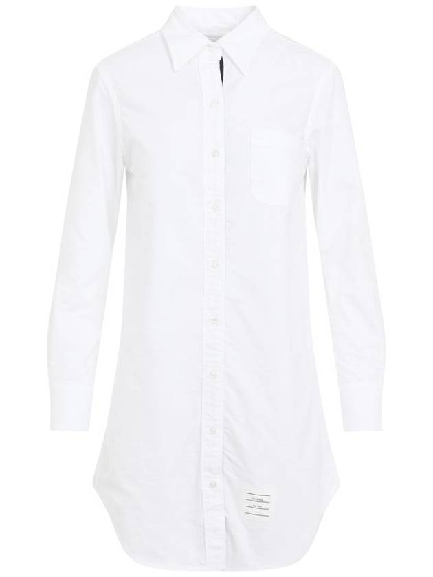 Women's Hidden Oxford Shirt Long Dress White - THOM BROWNE - BALAAN 2