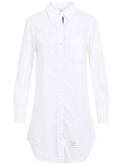 Women's Hidden Oxford Shirt Long Dress White - THOM BROWNE - BALAAN 2