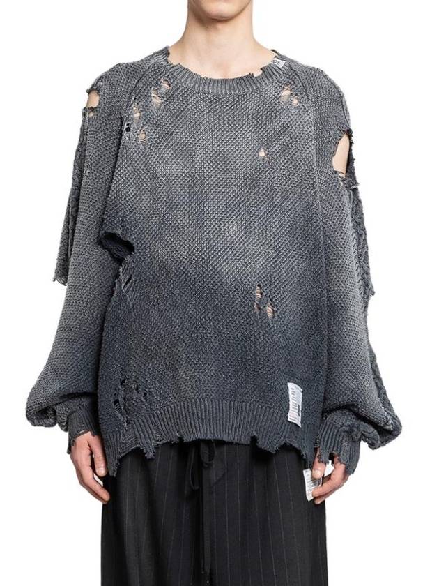 Sun Faded Like Distressed Knit Top Black - MAISON MIHARA YASUHIRO - BALAAN 2