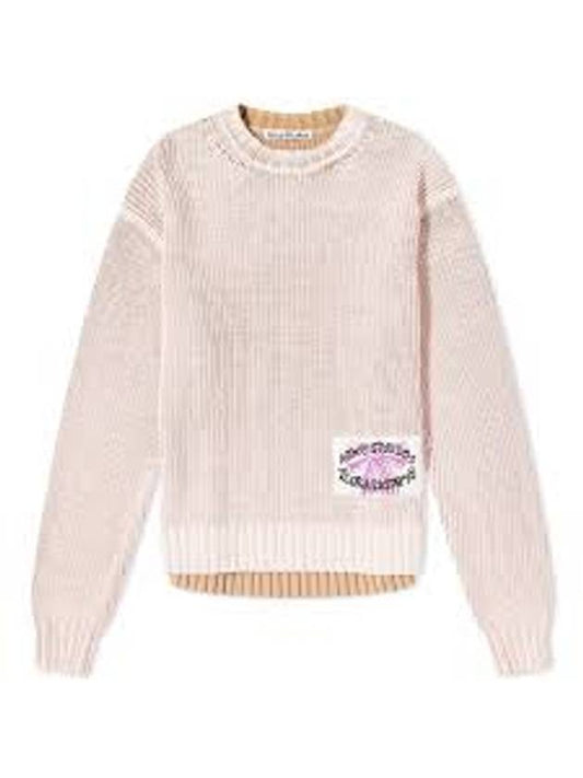 Smashing Bow Logo Label Knit Top Pink - ACNE STUDIOS - BALAAN 1