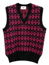 Men's Heart Logo Knit Vest Black Purple - AMI - BALAAN 2