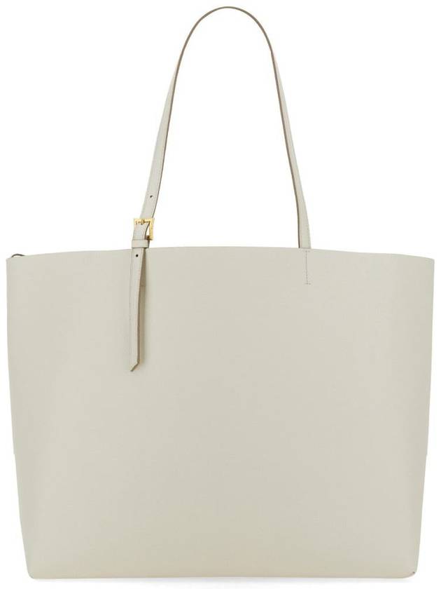 Himmel Embossed Logo Leather Tote Bag White - MCM - BALAAN 5