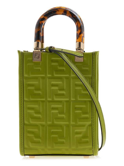 Sunshine Embossed Logo Leather Mini Cross Bag Green - FENDI - BALAAN 2