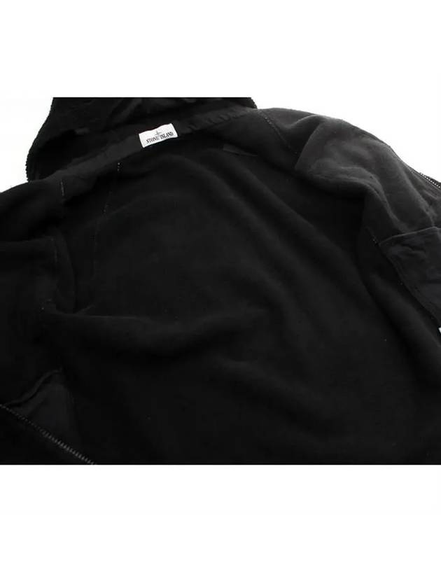 Men's Waffen Patch Shearling Hooded Jacket Black - STONE ISLAND - BALAAN 7