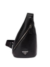 Logo Leather Cross Bag Black - PRADA - BALAAN 1