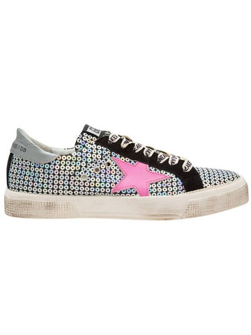 May Sequin Low Top Sneakers Silver - GOLDEN GOOSE - BALAAN 1