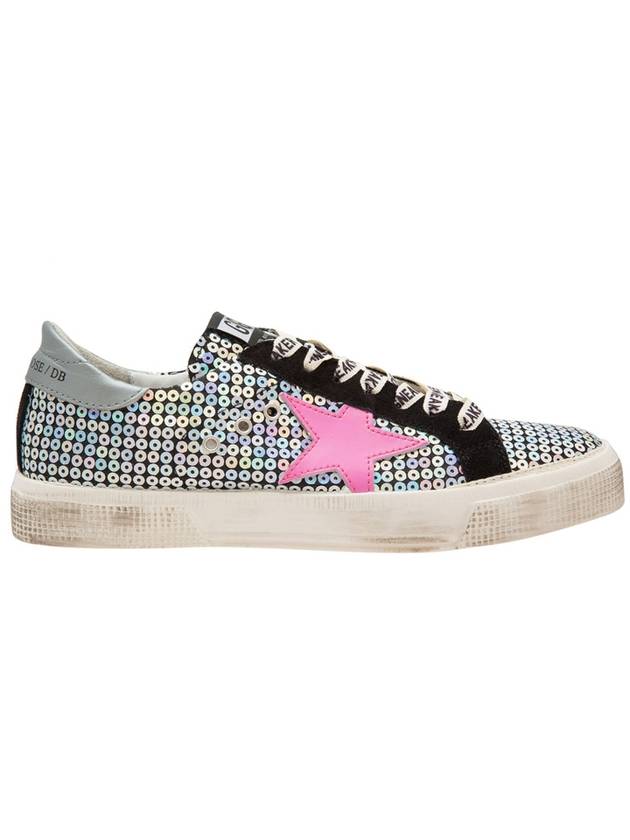 May Sequin Low Top Sneakers Silver - GOLDEN GOOSE - BALAAN 1