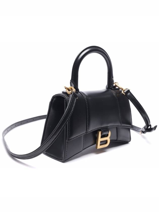 Hourglass XS Glossy Calfskin Tote Bag Black - BALENCIAGA - BALAAN 4