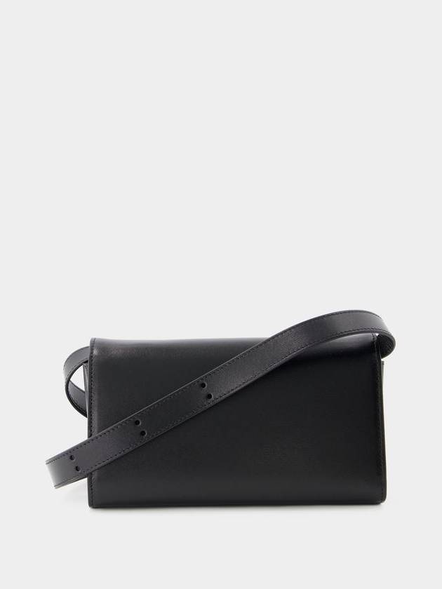 Logo Print Leather Shoulder Bag Black - JIL SANDER - BALAAN 4