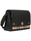 Leather and Vintage Check Note Crossbody Bag Black - BURBERRY - BALAAN 5