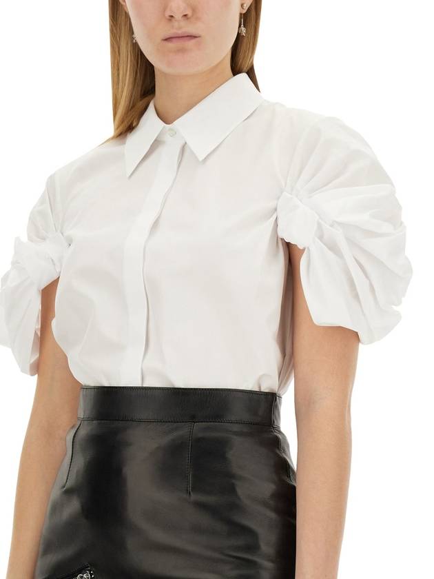 Ruffled Short Sleeve Shirt White - ALEXANDER MCQUEEN - BALAAN 3