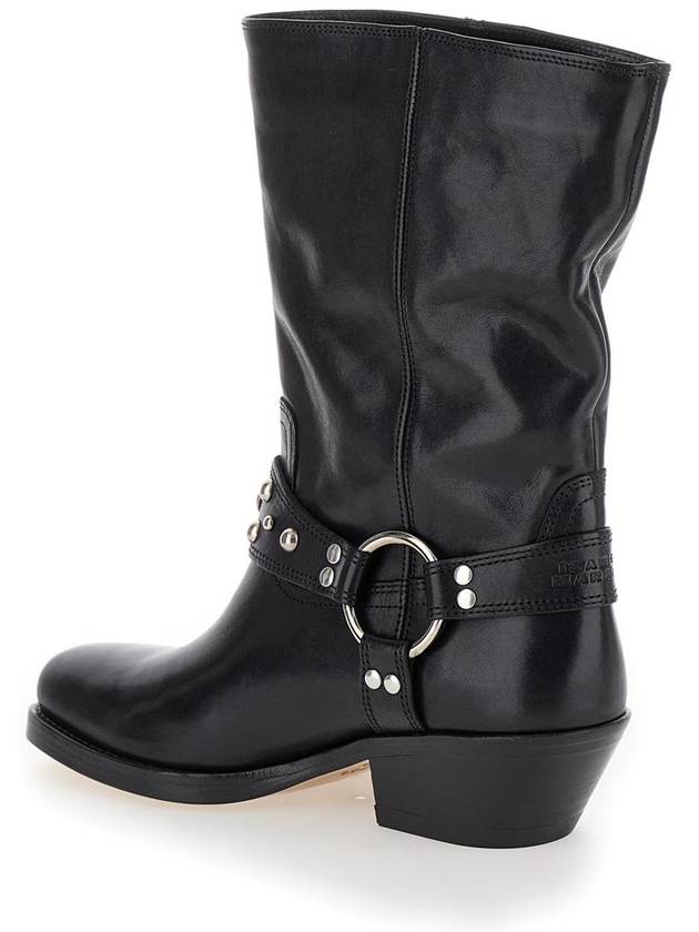 Antya Buckle Middle Boots Black - ISABEL MARANT - BALAAN 4