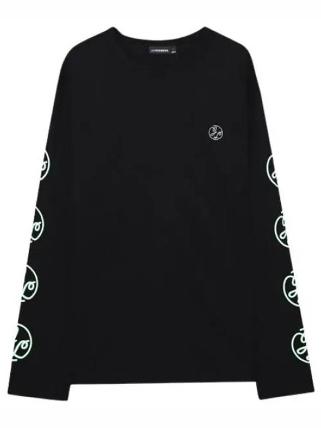 Camilo Graphic Crew Neck Long Sleeve T-Shirt Black - J.LINDEBERG - BALAAN 2