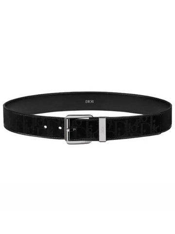 Oblique Galaxy Leather Belt Black - DIOR - BALAAN.