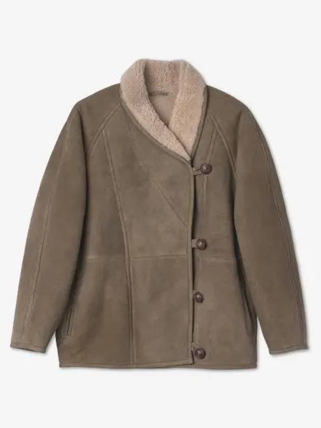 Women's Abenila Shearling Duffle Coat Khaki - ISABEL MARANT - BALAAN 2