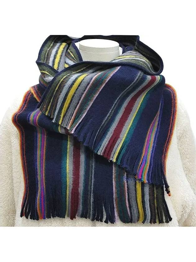 Signature Stripe Cashmere Scarf Navy - PAUL SMITH - BALAAN 2