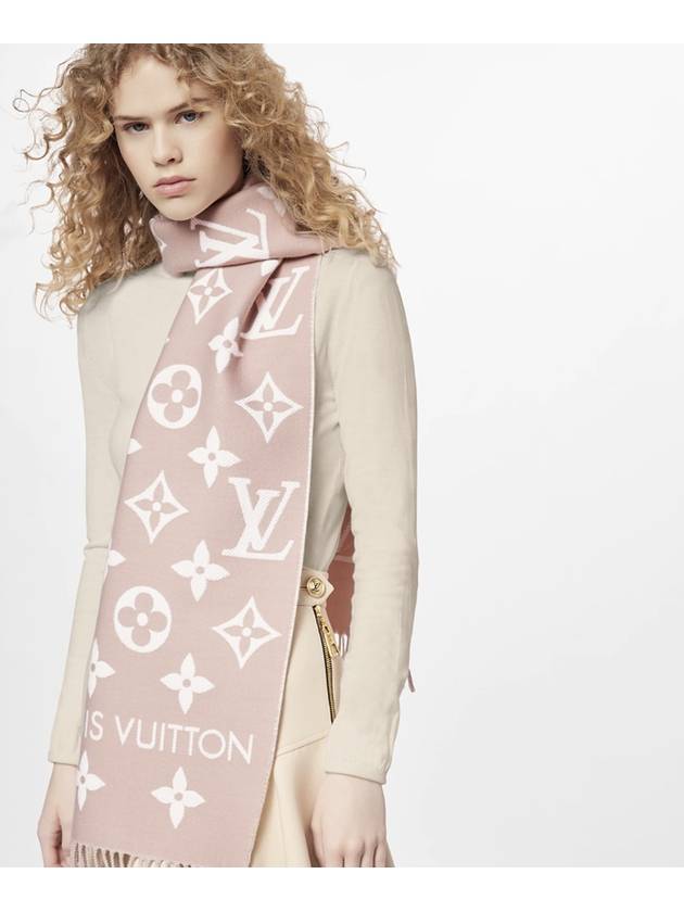 LV Essential Wool Scarf Beige Rose - LOUIS VUITTON - BALAAN 4