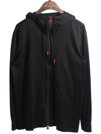 Men's Umbi Cotton Zip Up Hoodie Black - KITON - BALAAN 2