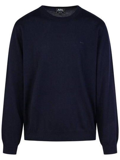 Embroidery Logo Wool Knit Top Navy - A.P.C. - BALAAN 2