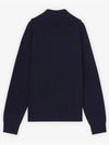 LM00807KT1093 Half zip up ribbed wool sweater navy - MAISON KITSUNE - BALAAN 6