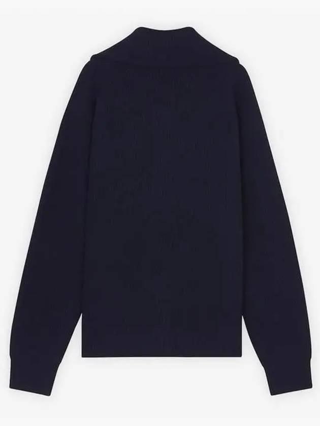 LM00807KT1093 Half zip up ribbed wool sweater navy - MAISON KITSUNE - BALAAN 6