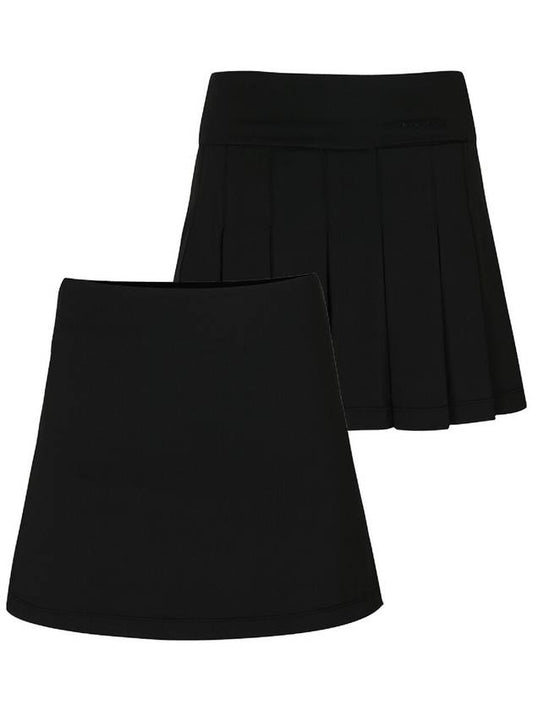 BACK PLEATED BANDING SKIRT WINNER PANTSBlack - PLAYBOO - BALAAN 1