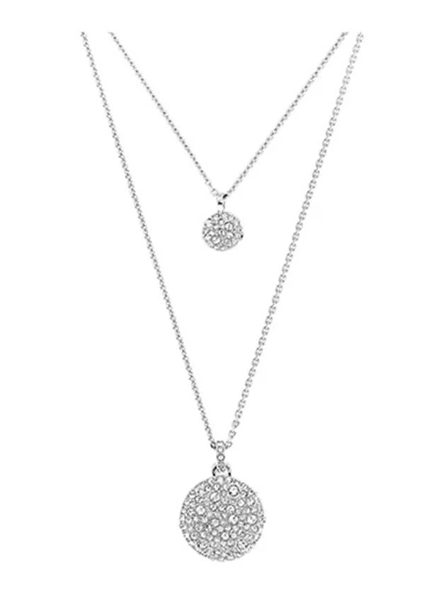 Sublima Layered Pendant Rhodium Necklace Silver - SWAROVSKI - BALAAN 4