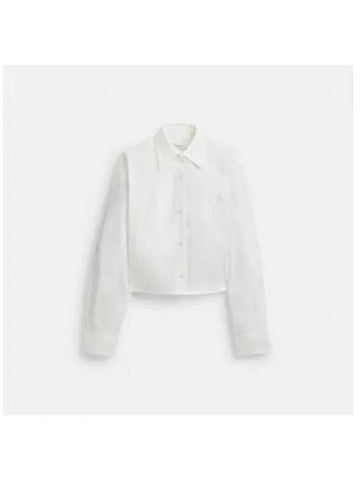 Cropped Button Up Shirt CN486 WHT - COACH - BALAAN 1