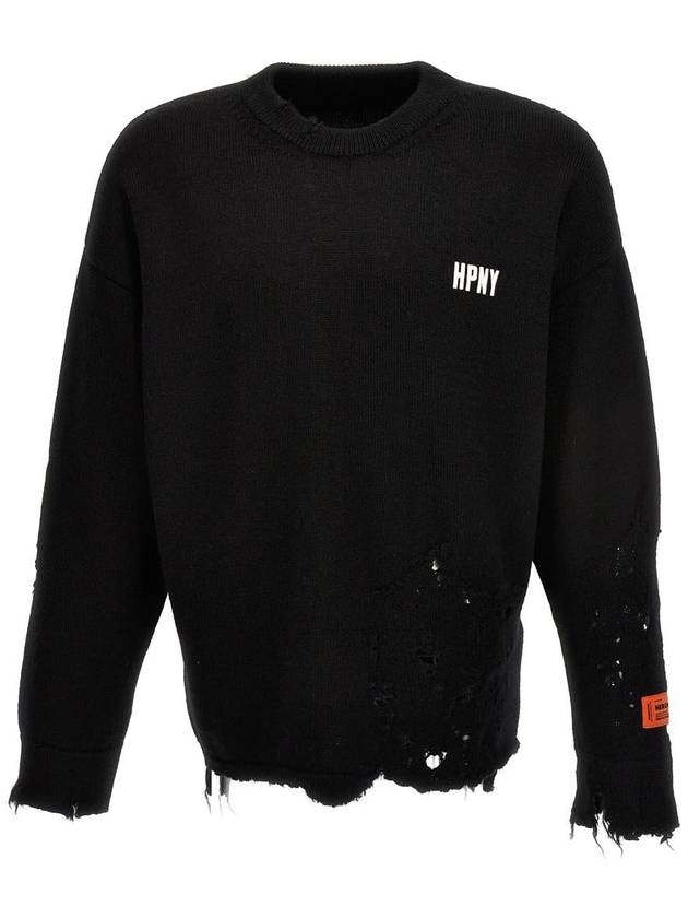 Heron Preston Shredded Knit Sweater - HERON PRESTON - BALAAN 1