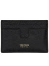 Classic Logo Grain Leather Card Wallet Black - TOM FORD - BALAAN 2