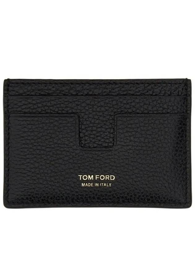 Classic Logo Grain Leather Card Wallet Black - TOM FORD - BALAAN 2