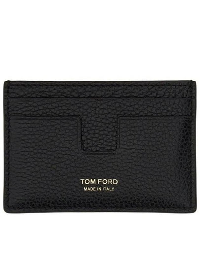 Classic Logo Grain Leather Card Wallet Black - TOM FORD - BALAAN 2