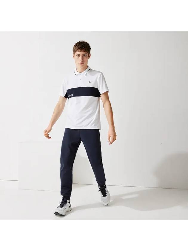 Men's Mesh Panel Logo Track Pants Navy Blue - LACOSTE - BALAAN 4